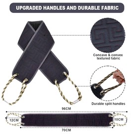 Exfoliating Back Scrubber for Shower, 37 Inches Back Washer with Handles, Soft Shower Bath Scrub, Double-Side Use Exfoliate Washcloth Bath Tool to Scrub Your Body Deeply (Navy Blue)