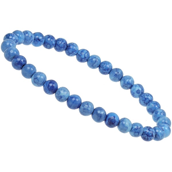 ELEDORO Stretch Bracelet Made of Real Gemstone Beads (6 mm)