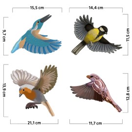 GARDIGO® Bird Protection Window Film – Pack of 10 | Set of 2 Coloured Stickers - Exterior Black / Colourful Interior | Decorative Bird Stickers for Windows Conservatories Greenhouses | Window Stickers