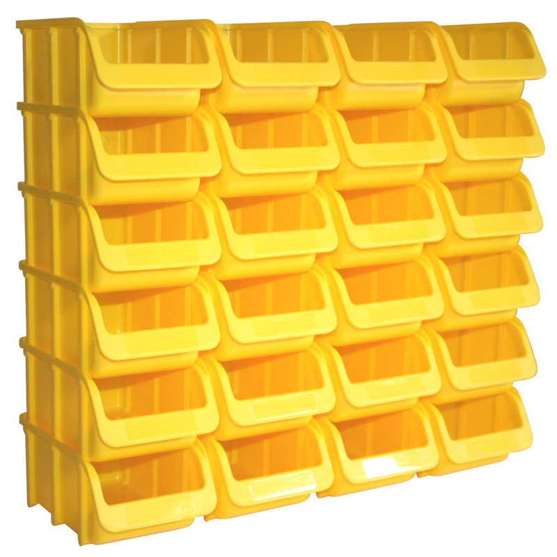 Professional Storage Display Boxes Polypropylene Size 2 Yellow Pack of