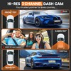 Dash Cam Front and Rear, 3.2’’ IPS Screen (3 Channel