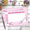 Papierdrachen Timetable DIN A4 Pad – Unicorn Motif – Writeable