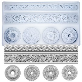 Art Mold for Polyclay Air Dry Clay Plaster, Trimmings and Medallion