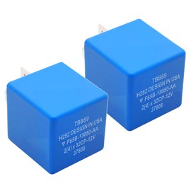 2Pack F65B-13350-AA 5-Pin Flasher Relay, Replacement 5C3T-13350-AA TBB89,Fix Fast Hyper Flash for Turn Signals & Hazard Warnings,Compatible with Ford, Lincoln, Mercury