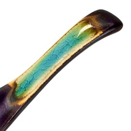 Happy Sales HSSP-GYBL4, Japanese Style Chinese Ceramic Soup Spoons 4 pc (CalderaTurquoise)