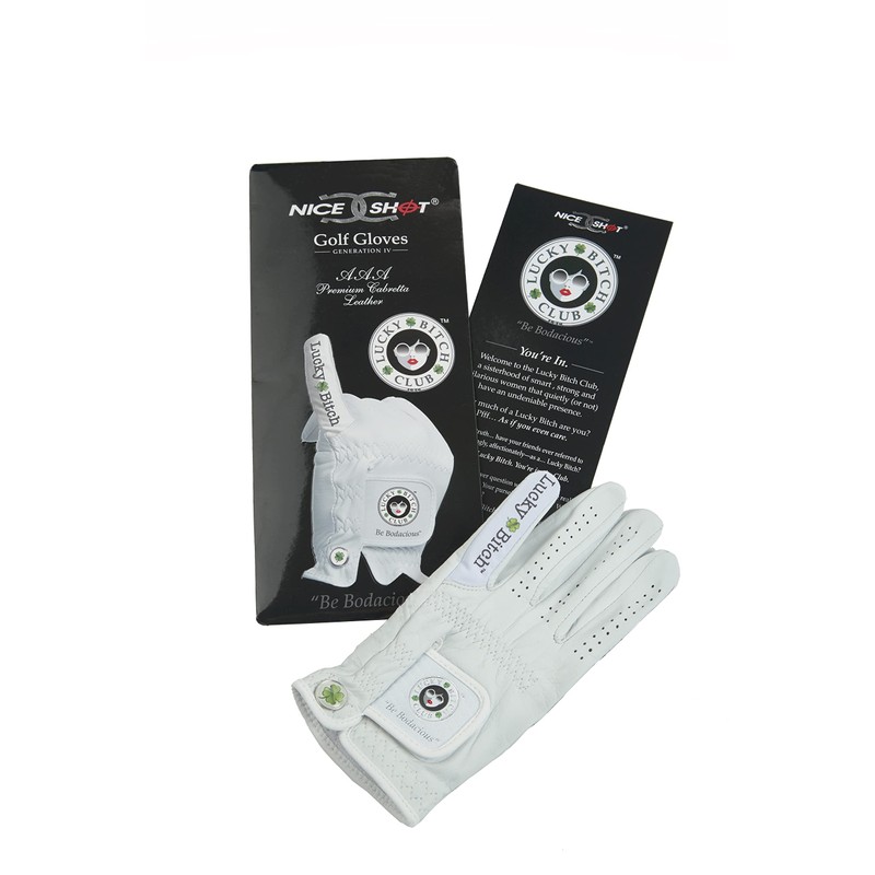 Nice Shot “Lucky B Club” Ladies Premium White Cabretta Leather