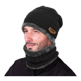 Song Ting Conjunto Gorro Bufanda Frío Tejido Lana Unisex  Moda Envio
