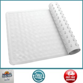 Bath Bliss 18x36" Anti-Slip Jumbo Bath Mat White for Tub Shower Safety Bathroom Accessory