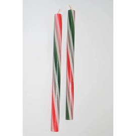 Striped Taper Holiday Scented Dinner Candles 2 pc