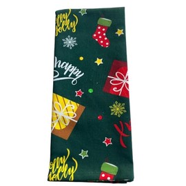 QUALITY HOME TEXTILES Christmas- Tea Towels for the Kitchen, 100% Cotton, 50x70 cm, Perfect Kitchen Dish Towels (Green)