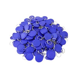 ETEKJOY 100PCS 13.56MHz RFID Key Fob Proximity IC Card ISO14443A Token Tag for Electronic Smart Door Lock, Compatible with MIFARE Classic 1K Card M1, Read Only (Blue)