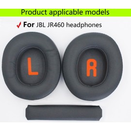 JR460 Replacement Ear Pads, Compatible with JBL JR460 Headphone Ear Pads, Made of Soft Protein Leather and Memory Foam, Repair Accessory Replacement Ear Pads*2 + 1 Headband (Dark Gray)