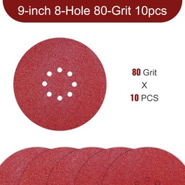Sandpaper 225 mm Velcro – Pack of 10 – Grit P80-8 Hole Sanding Grid 225 – Drywall Sander Sanding Discs for Sanding Giraffe Long Neck Sanders Wall Sanders