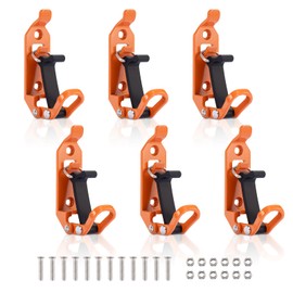 ChimimeDecor 6Pcs Shovel Mount for Roof Rack Orange, Heavy Duty Shovel Holder for Truck, Metal Rubber Clamps, Wall Mounting Brackets, Quick Release Axe Holder Mount Kit Car Accessories/Truck