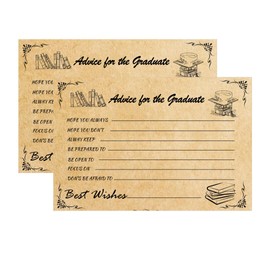 Kraft 2025 Graduation Advice Cards Graduation Party Games Decorations Supplies，Grad Celebration for High School and College 50 Pack