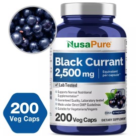 NusaPure Black Currant 2500 Mg Equivalent Per Powder Caps 200 Veggie Capsules