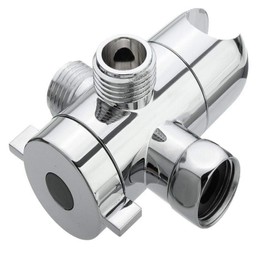 3 Way Shower Head Diverter G 1/2 3-Way T-Adapter, Bathroom Universal System Component Replacement Part, Chrome Valves for Bathroom