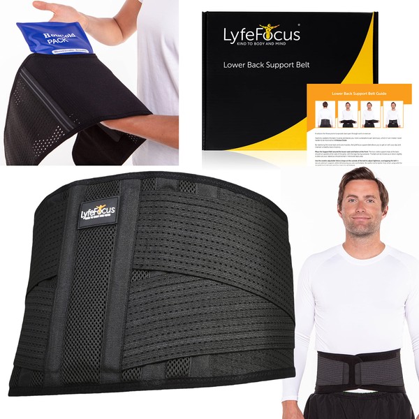 LyfeFocus Premium Adjustable Lower Back Support Belt for Men &