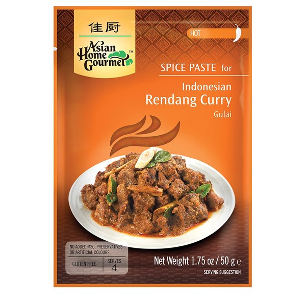 Asian Home Gourmet Spice Paste for: Indonesian Rendang Curry (Gulai) (3 Packets)