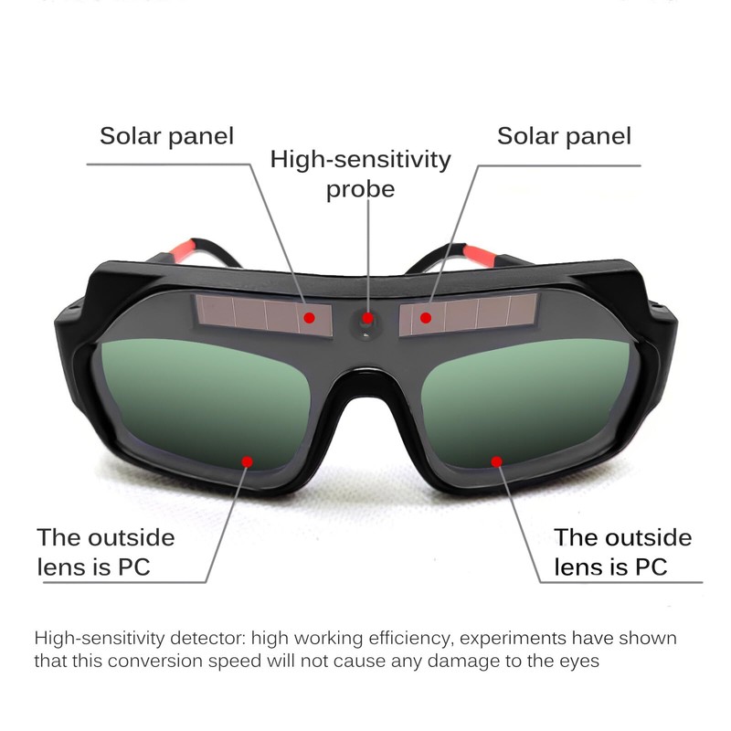 Auto Darkening Welding Goggles, Solar Welding Glasses Adjustable Comfort Welding