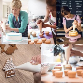 yueton 100pcs Disposable Plastic Cream Pastry Bags Piping Bags Icing Bags Decorating Tools Baking Supplies for Cakes, Cupcakes, Cookies Decoration -Thickened,20x30cm/7.9x11.8inch