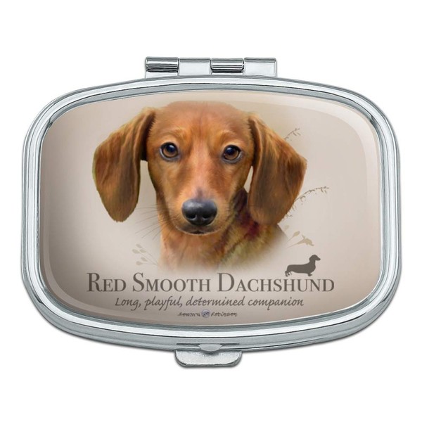 Red Smooth Dachshund Wiener Dog Breed Rectangle Pill Case Trinket Gift Box