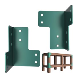 vikofan 8PCS Heavy Duty Workbench Bracket Kit – 4mm Steel Corner Brackets for 2x4 Lumber, Rust-Resistant Powder Coated, Easy DIY Assembly with Screws Included