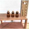 Miniature Amber Glass Jars Bottles Cork Stoppers x3 Apothecary Potions