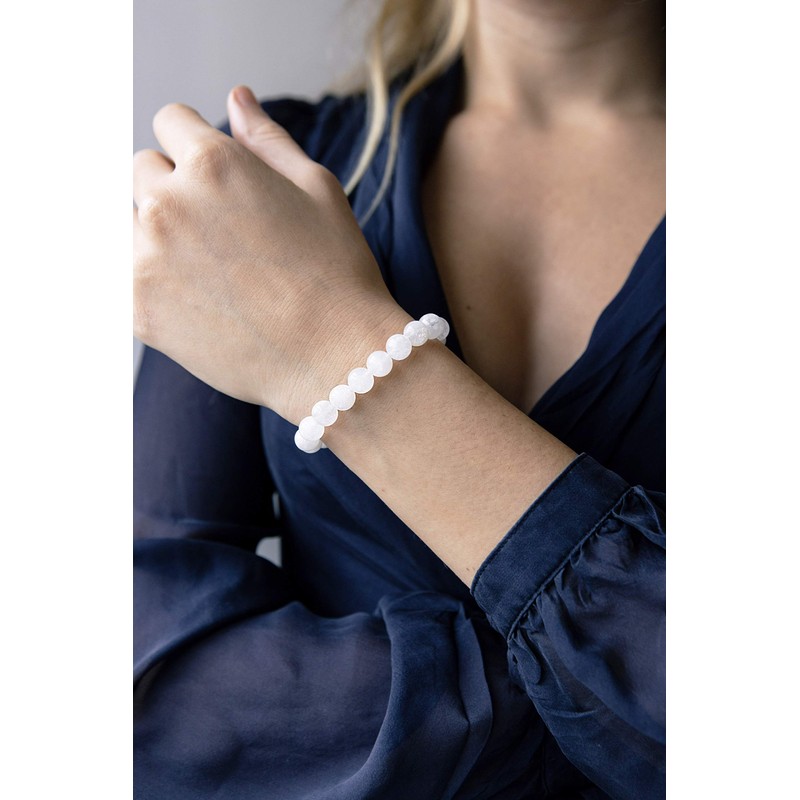 SIMPLÍ BASIC Natural Moonstone Healing Bracelet – 8mm Gemstone Beads