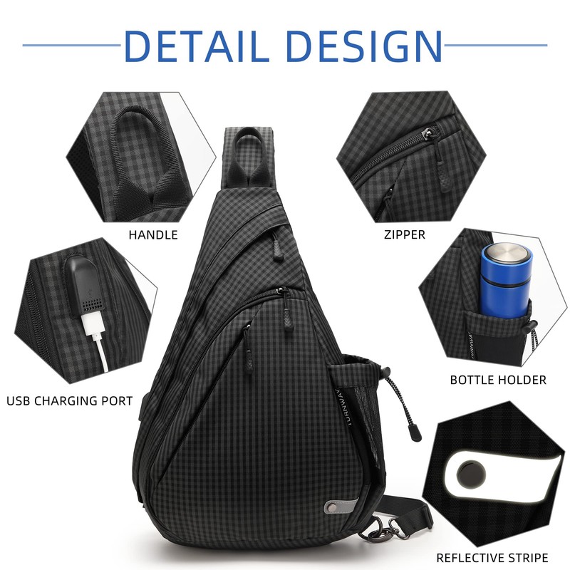 TurnWay Water-Proof Sling Backpack/Crossbody Bag/Shoulder Bag for Travel, Hiking, Cycling,