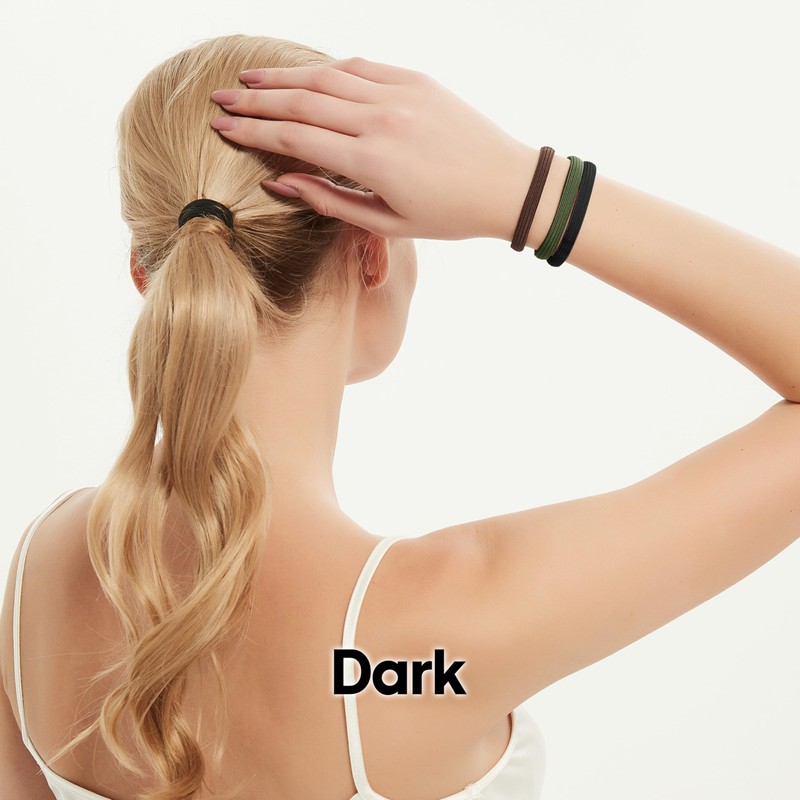 Qooocy 8MM No-Slip Women Hair Ties for Thick & Curly