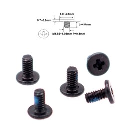 Deal4GO 10-pack M2 x 4 mm replacement Phillips Flat Head Screw w/Nickel Plated for Laptop M.2 SSD Heatsink Screws (Black)