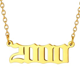 U7 2000 Year Gold Chains Chokers Necklaces y2k Necklace