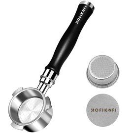 51mm Bottomless Portafilter 3 Ears Fits DeLonghi Dedica EC680/EC685 and SMEG, EUPA Espresso Machines, Espresso Bottomless Naked Portafilter with Puck Screen and Stainless Steel Filter Basket