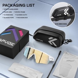 KAPVOE Cycling Glasses Men's Quick Glasses Women's Road Bike Glasses UV400 Protection Sports Sunglasses MTB Cycling Glasses TR90 Frame Cycling Glasses Sports Glasses Cycling Mountain Bike Running