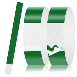 IRIYULI リストバンド 使い捨て イベント用 14色100枚/ 200枚/500枚/1000枚 合成紙 蛍光 防水 耐引裂き 手書き可 再入場管理 チーム分け 識別 管理に最適 (グリーン, 100枚)