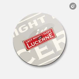 Unbranded Lucerne Retro Travel Tin Sign | 4'' X 4'' Round Decorative Magnet