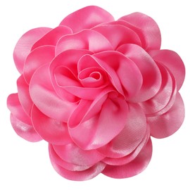 Dainty Satin Fabric Rose Flower Brooches Large Rose Flower Big Camellia Flower Satin FlowerFabric Lapel Brooches for Women'S Wedding Dinner Party Decoration 7.48 Inches (Pink)
