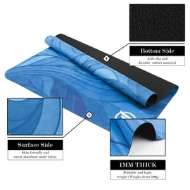 JOOEER Pilates Reformer Machine Mat, Non Slip Pilates Reformer Cover Lightweight Foldable Washable Pilates Reformer Mat for Gym Fitness, Blue