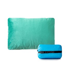 Furlupy Small Gel Memory Foam Camping Pillow Travel - Contoured Support -Compressible Pillow Ideal for Backpacking, Camping, Travel, Car, Airplane,Office Nap