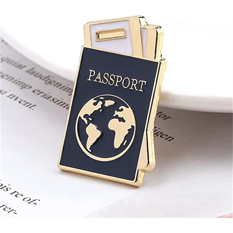 Travel Passport Jewelry Enamel Pin Brooch Pin Metal Badges Brooches