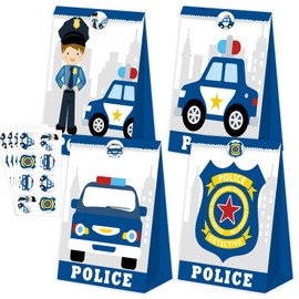 24pcs Police Gift Bag Police Party Bags Police Decorations for Party Police Car Party Favors Policeman Party Supplies for Kids Police Party Favors for Kids