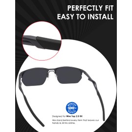 BLAZERBUCK Replacement Temple Sleeves Ear Socks for Oakley Wire Tap 2.0 OO4145/Wire Tap 2.0 RX OX5152 Eyeglass - Black