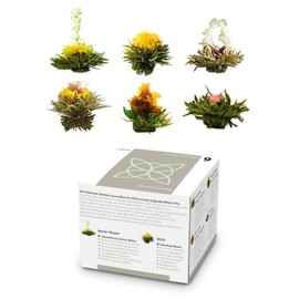 Feelino Elegant 6-piece mixing box, tea flowers Feelino White in great tasting and gift box with 6 different white tea roses, individually vacuum packed, pack of 1