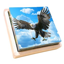 Wooden Cube Puzzle of Native North American Animals | Wooden Puzzles for Kids & Toddlers Ages 3 4 5 6 7 8