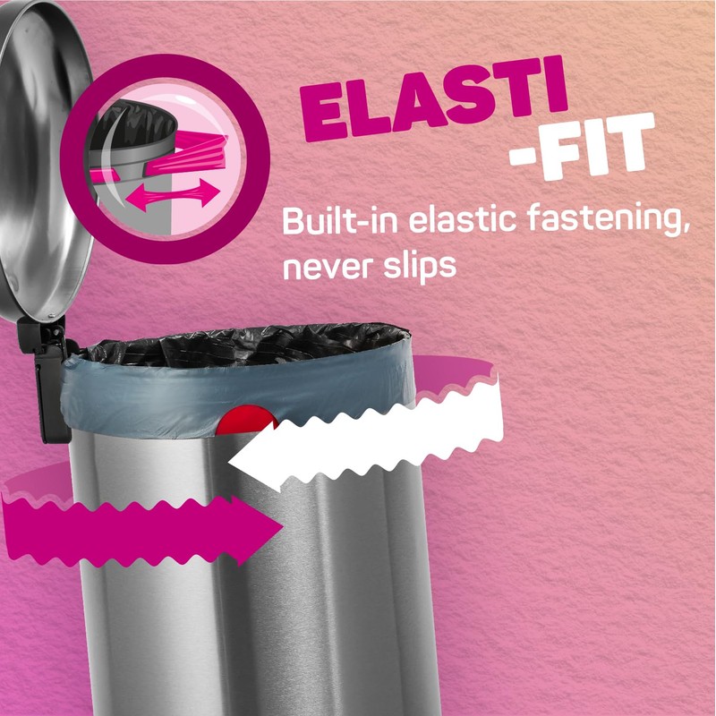 Bacofoil Elasti-Fit Bin Liners - 30L Recycled bin bags, 3