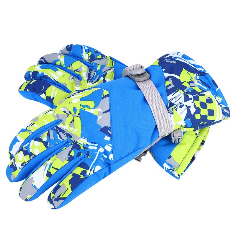 Winter Outdoor Ski Waterproof Wind Ventilation Thickened Warm Gloves(Blue XL)