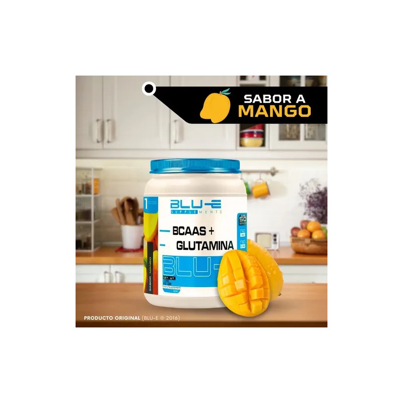 Suplemento en polvo Blu-e Supplements BCAAS sabor mango x 1kg