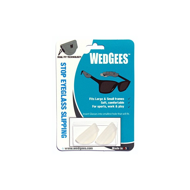 Wedgees Eyeglass Retainers and Eyewear Holders Dual fit Clear (2