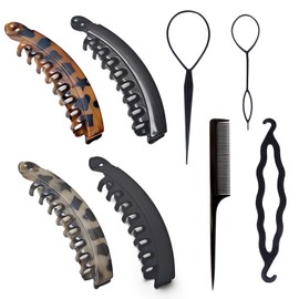 8-Head Hair Clips and 4-Piece Hairpin, Hair Fixing with Hair Clips, Hair Styling Tools, Simple Hair Accessories, Non Non-Slip Hair Clips